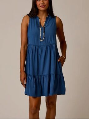Carve Designs Nellie Blue Tiered Dress NWT